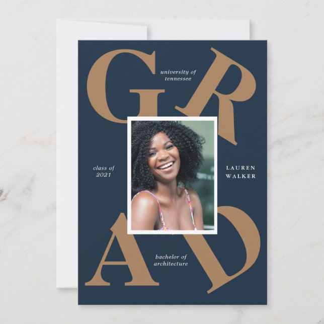 Ankündigung von Absolventen: fette Skriptfarben (Vorderseite)