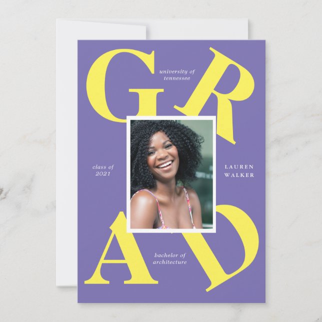 Ankündigung von Absolventen: fette Skriptfarben (Vorderseite)