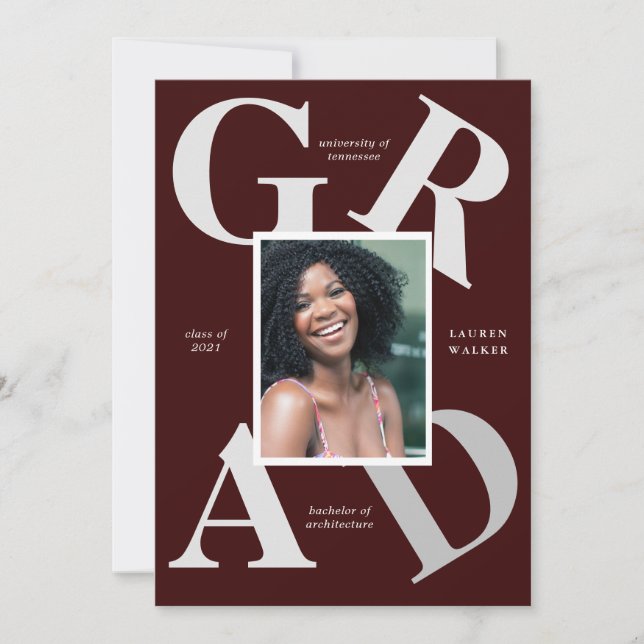 Ankündigung von Absolventen: fette Skriptfarben (Vorderseite)