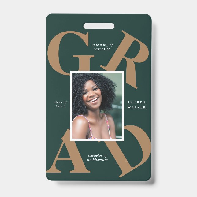 Ankündigung von Absolventen: fette Skriptfarben Ausweis (Vorderseite)