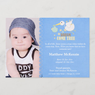 Ankündigung von Adoption Boy