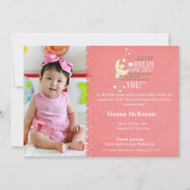 Ankündigung von Adoption Girl (Vorderseite)