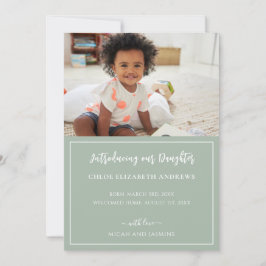 Ankündigung von Adoption Weiß und Grün Streifen