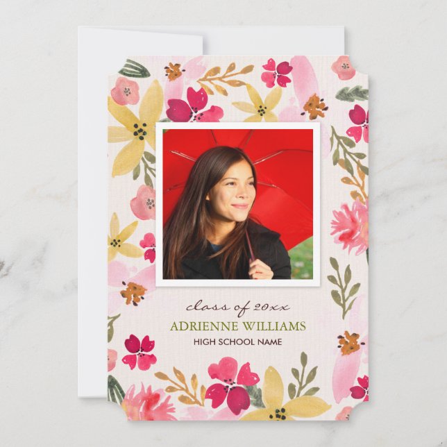 Ankündigung von Aquarellblumen (Vorderseite)