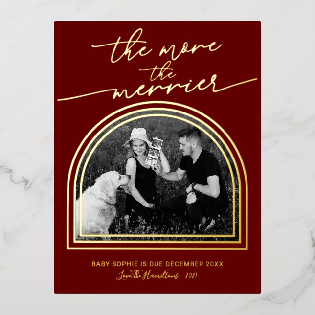 Ankündigung von Arkrahmen Schwangerschaft Postkart (Vorderseite)