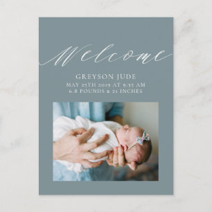 Ankündigung von Baby Boy Foto Postcard Postkarte