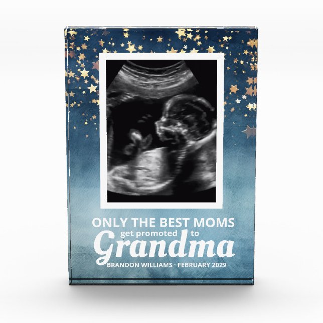 Ankündigung von Baby Boy Ultrasound Schwangerschaf Fotoblock (Vorderseite)
