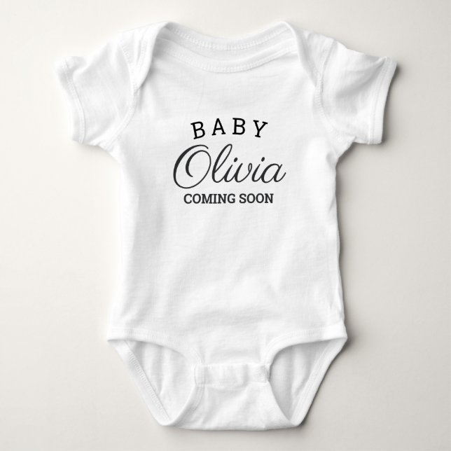 Ankündigung von Baby Nachname Schwangerschaft Baby Strampler (Vorderseite)