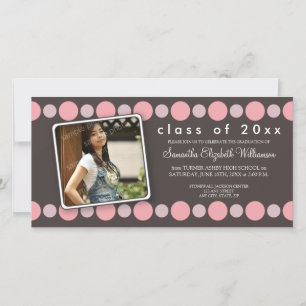 Ankündigung von Baby Pink Punkte Custom Abschluss
