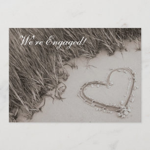 Ankündigung von Beach Heart Sepia Verlobung