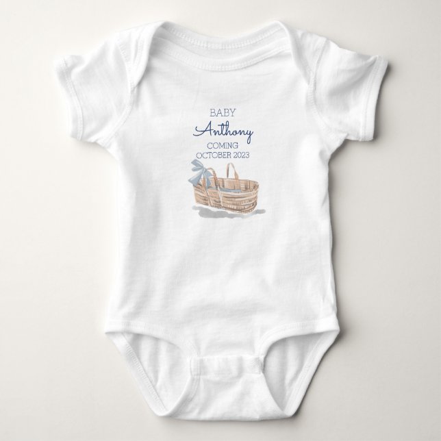 Ankündigung von benutzerdefinierten Nachnamen Baby Baby Strampler (Vorderseite)