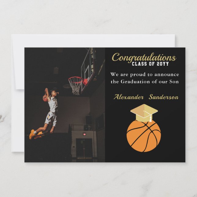 Ankündigung von Black and Gold Basketball Abschlus (Vorderseite)