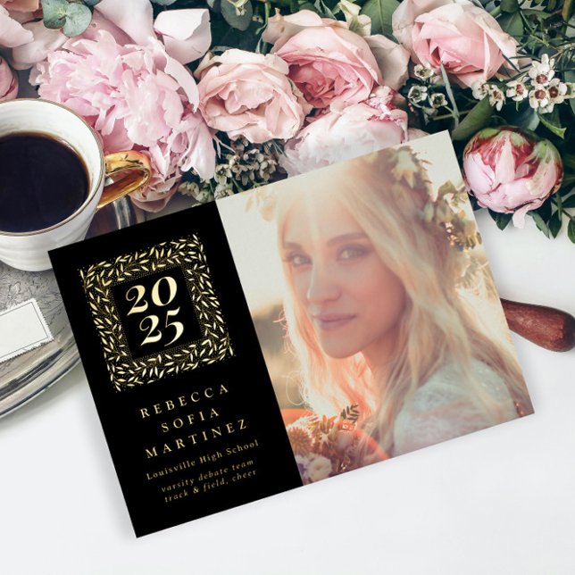 Ankündigung von Black Boho Natural Foto Abschluss (Von Creator hochgeladen)