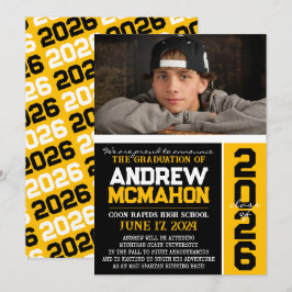 Ankündigung von Black & Gold Modern Abschluss Foto