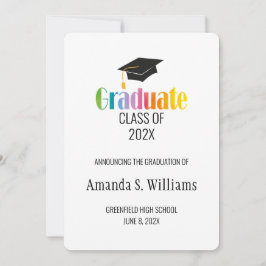 Ankündigung von Black Grad Cap Abschluss