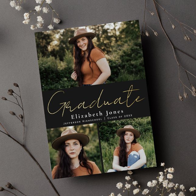 Ankündigung von Black Script Foil Abschluss Foto (Von Creator hochgeladen)