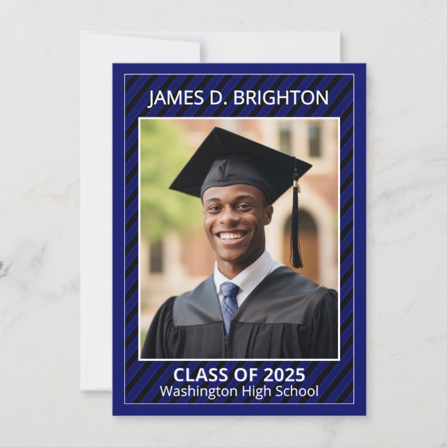 Ankündigung von Blue Abschluss Foto (Vorderseite)