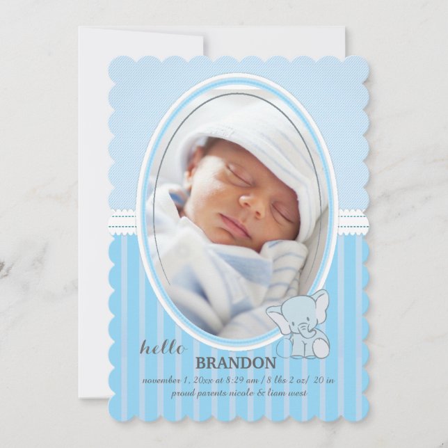 Ankündigung von Blue Baby Elephant Foto (Vorderseite)