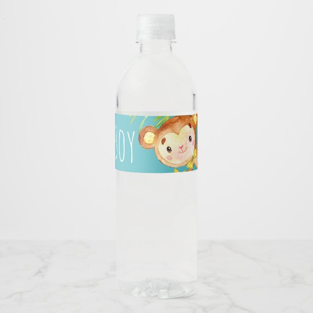 Ankündigung von Blue Niedlich Monkey Baby Boy (Vorderseite)