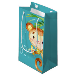 Ankündigung von Blue Niedlich Monkey Baby Boy Kleine Geschenktüte