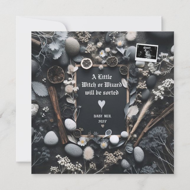 Ankündigung von Boho Black Pregnancy | Baby Reveal (Vorderseite)