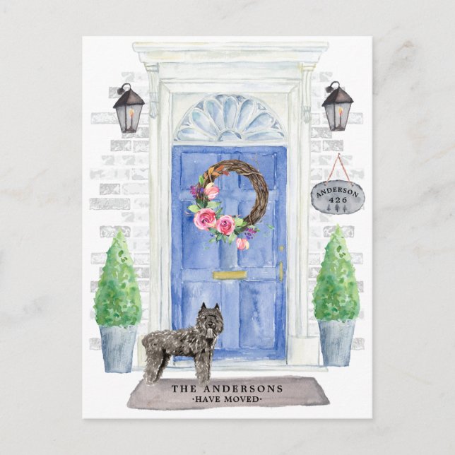 Ankündigung von Bouvier des Flandres Moving Postkarte (Vorderseite)