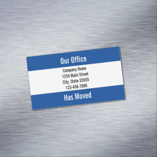 Ankündigung von "Business Dark Blue" und "White Mo Magnetische Visitenkarte