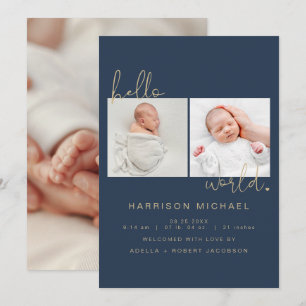 Ankündigung von CAITLIN Navy Blue Newborn Foto