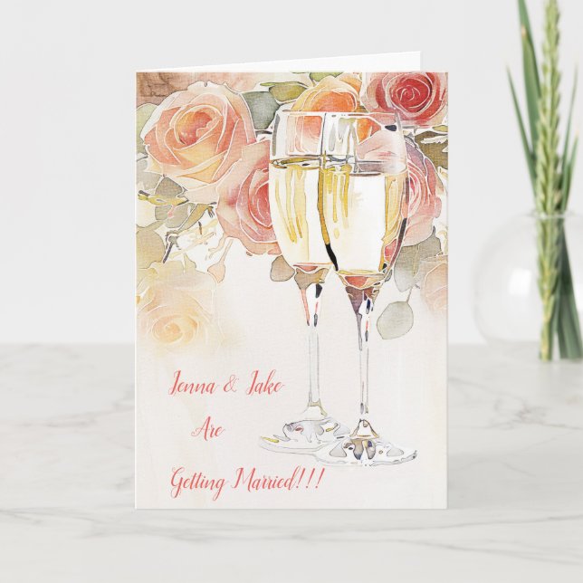 Ankündigung von Champagne & Rose Verlobung (Vorderseite)