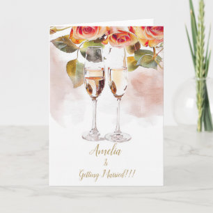 Ankündigung von Champagne & Rose Verlobung