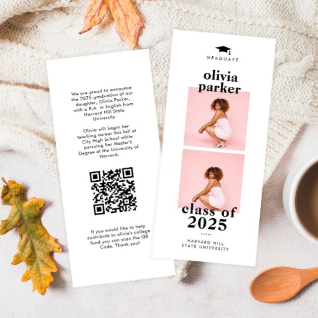 Ankündigung von Chic Foto Collage QR Code Abschlus (Von Creator hochgeladen)