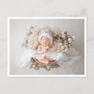 Ankündigung von Classic Baby Foto Picture Birth Postkarte
