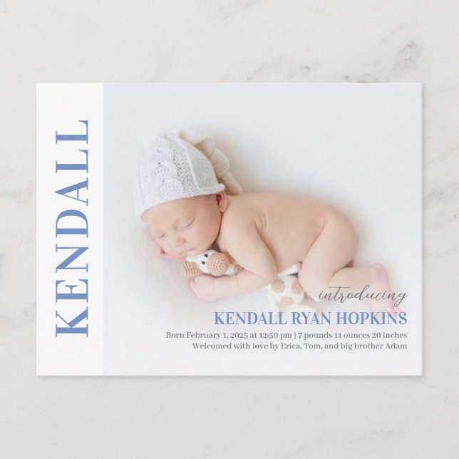 Ankündigung von Debut Baby Birth Postkarte (Vorderseite)