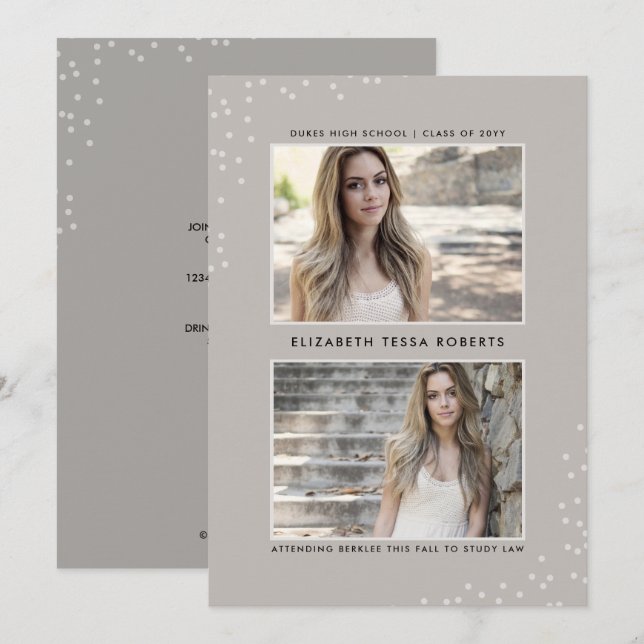 Ankündigung von doppelt gedottem erdem Abschluss (Vorne/Hinten)