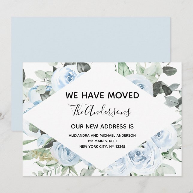 Ankündigung von Dusty Blue Floral Moving (Vorne/Hinten)