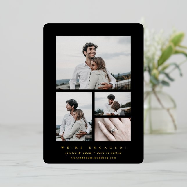 Ankündigung von Elegance Foil Multi Foto Verlobung (Stehend vorne)