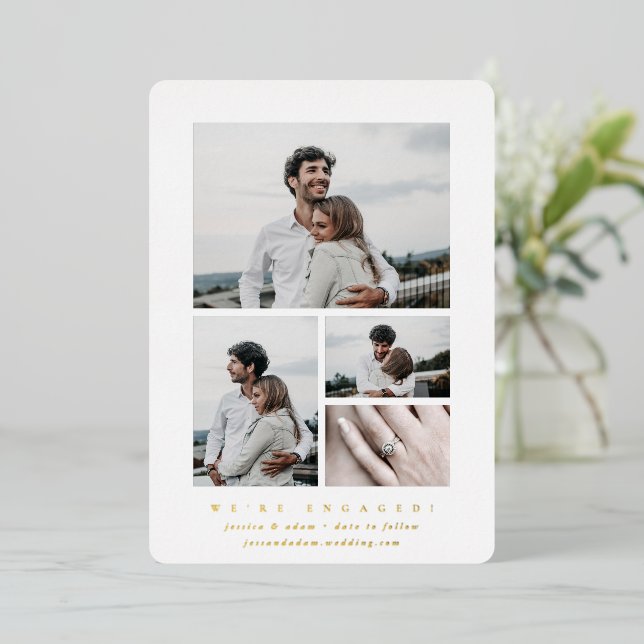 Ankündigung von Elegance Foil Multi Foto Verlobung (Stehend vorne)