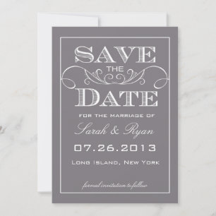Ankündigung von elegantem grauem Save the Date-Fot