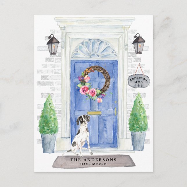 Ankündigung von englischer Pointer Motion Postcard Postkarte (Vorderseite)