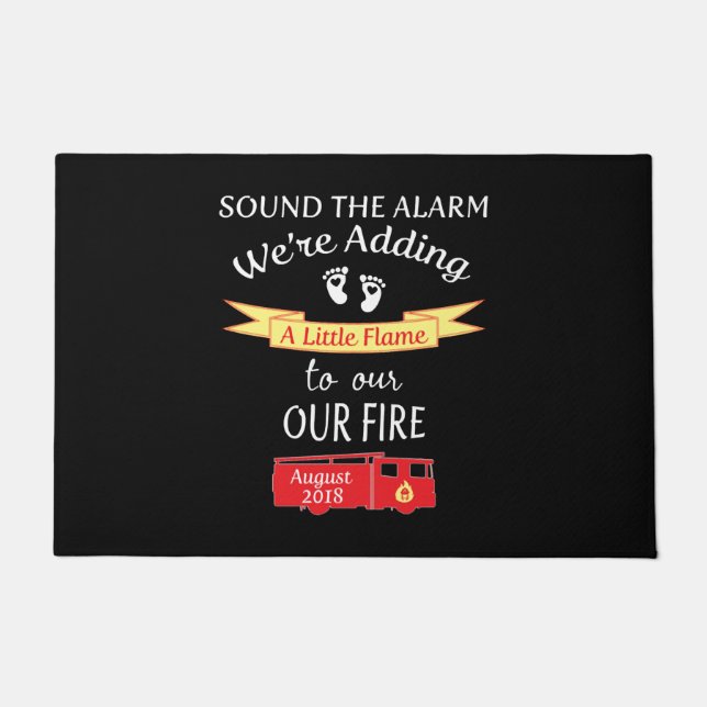 Ankündigung von Feuerwehren - Schwangerschaft Augu Fußmatte (Vorderseite)