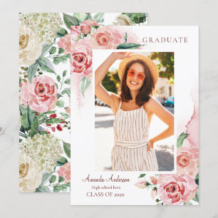 Ankündigung von Foto Abschluss, elegant, floral