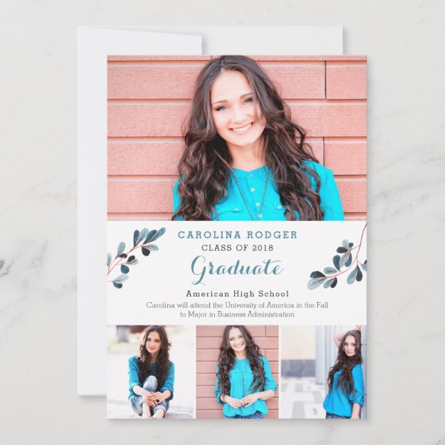 Ankündigung von Foto-Abschluss für elegante Branch (Vorderseite)