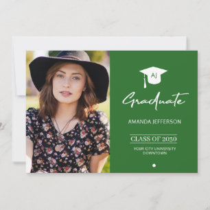 Ankündigung von Foto-Absolventen-Abschluss grüne K