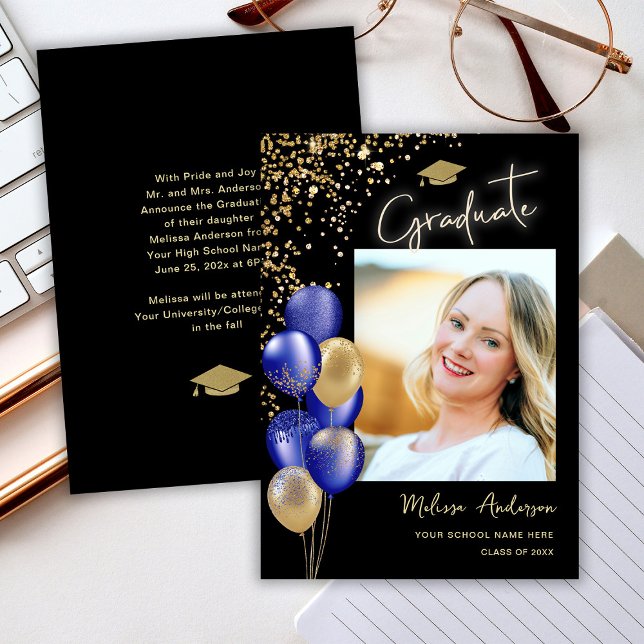 Ankündigung von Foto Gold Graduate Navy Blue Ballo (Von Creator hochgeladen)