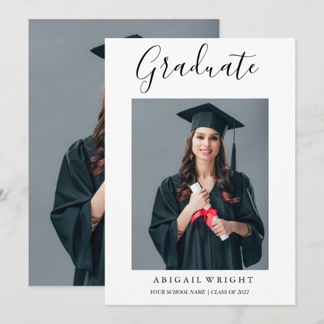 Ankündigung von Foto Graduate Abschluss (Vorne/Hinten)