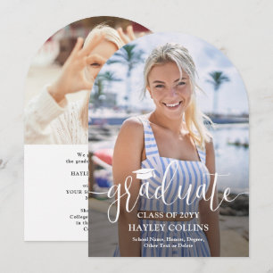 Ankündigung von Foto & Trendy Script Abschluss