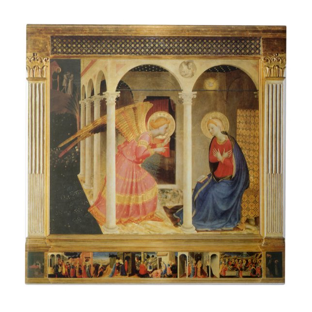 Ankündigung von Fra Angelico, Kunst der Renaissanc Fliese (Vorderseite)