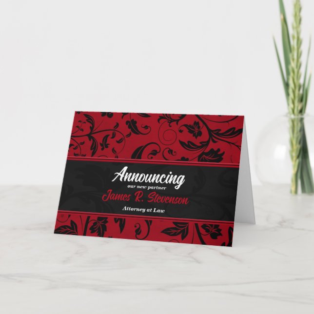 Ankündigung von Geschäftspartner Red Damask (Vorderseite)