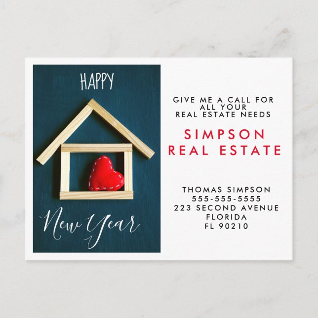 Ankündigung von glücklichen Neujahrsempfehlungen (Vorderseite)