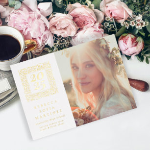 Ankündigung von Gold Boho Natural Foto Abschluss